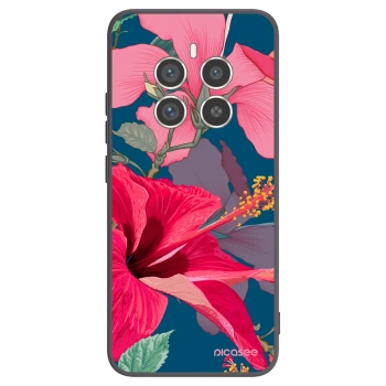 Picasee crna silikonska maskica za Realme 12 Pro 5G - Hibiscus