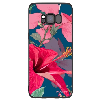 Picasee crna silikonska maskica za Samsung Galaxy S8 G950F - Hibiscus