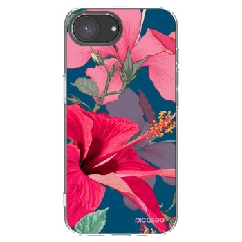 Picasee silikonska prozirna maskica za Apple iPhone 16e - Hibiscus