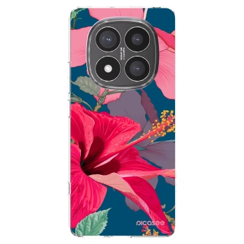 Picasee silikonska prozirna maskica za Xiaomi Redmi Note 14 Pro+ 5G - Hibiscus