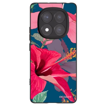 Picasee crna silikonska maskica za Xiaomi Redmi Note 14 Pro 5G - Hibiscus