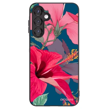 Picasee crna silikonska maskica za Samsung Galaxy A16 5G - Hibiscus