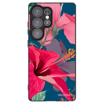 Picasee crna silikonska maskica za Samsung Galaxy S25 Ultra 5G - Hibiscus