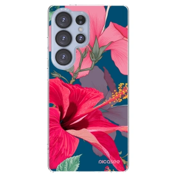 Picasee silikonska prozirna maskica za Samsung Galaxy S25 Ultra 5G - Hibiscus