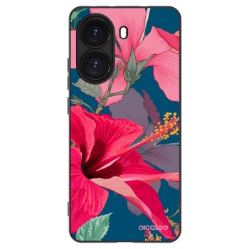 Picasee crna silikonska maskica za Xiaomi Poco X7 Pro 5G - Hibiscus