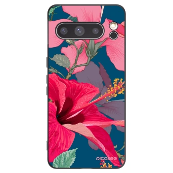 Picasee crna silikonska maskica za Google Pixel 8 Pro - Hibiscus