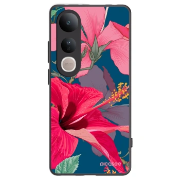 Picasee crna silikonska maskica za Vivo V50 Lite 5G - Hibiscus
