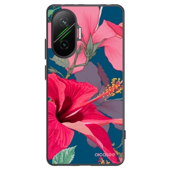 Picasee crna silikonska maskica za Xiaomi Poco F7 Pro 5G - Hibiscus