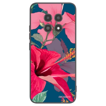 Picasee crna silikonska maskica za Realme 12X - Hibiscus