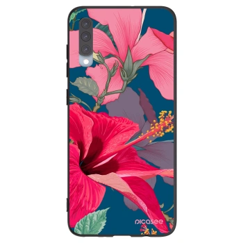 Picasee crna silikonska maskica za Samsung Galaxy A70 A705F - Hibiscus