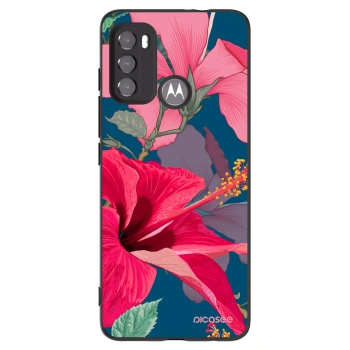 Picasee crna silikonska maskica za Motorola Edge 60 5G - Hibiscus