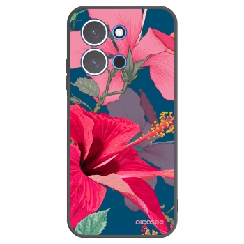 Picasee crna silikonska maskica za Xiaomi Redmi 15C 4G - Hibiscus