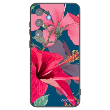 Picasee crna silikonska maskica za Samsung Galaxy S25 FE 5G - Hibiscus