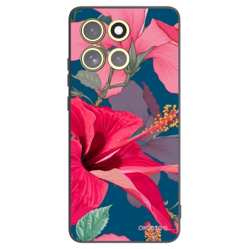 Picasee crna silikonska maskica za Motorola Moto G86 Power 5G - Hibiscus