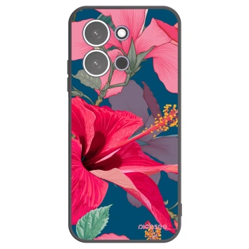 Picasee crna silikonska maskica za Xiaomi Redmi 15C 5G - Hibiscus