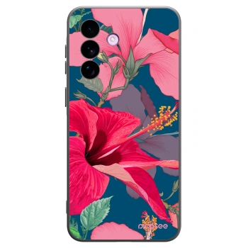 Picasee crna silikonska maskica za Samsung Galaxy A57 5G - Hibiscus