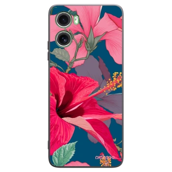Picasee crna silikonska maskica za Motorola Moto G06 - Hibiscus