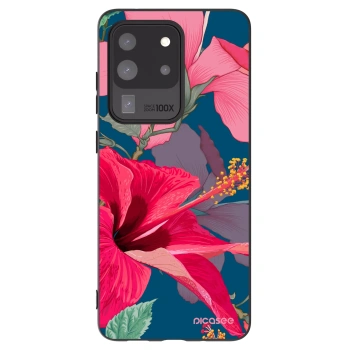 Picasee crna silikonska maskica za Samsung Galaxy S20 Ultra 5G G988F - Hibiscus