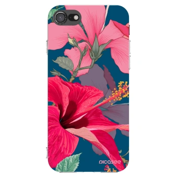 Picasee silikonska prozirna maskica za Apple iPhone SE 2020 - Hibiscus