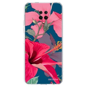 Picasee silikonska prozirna maskica za Xiaomi Redmi Note 9 Pro - Hibiscus