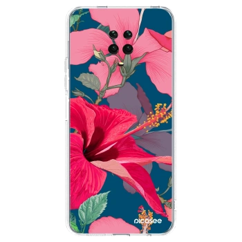 Picasee silikonska prozirna maskica za Xiaomi Redmi Note 9S - Hibiscus