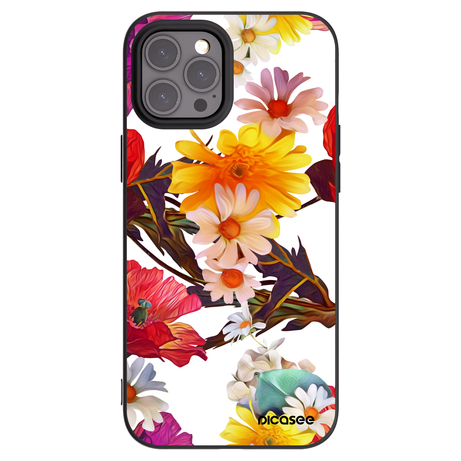 Picasee crna silikonska maskica za Apple iPhone 12 Pro Max - Meadow