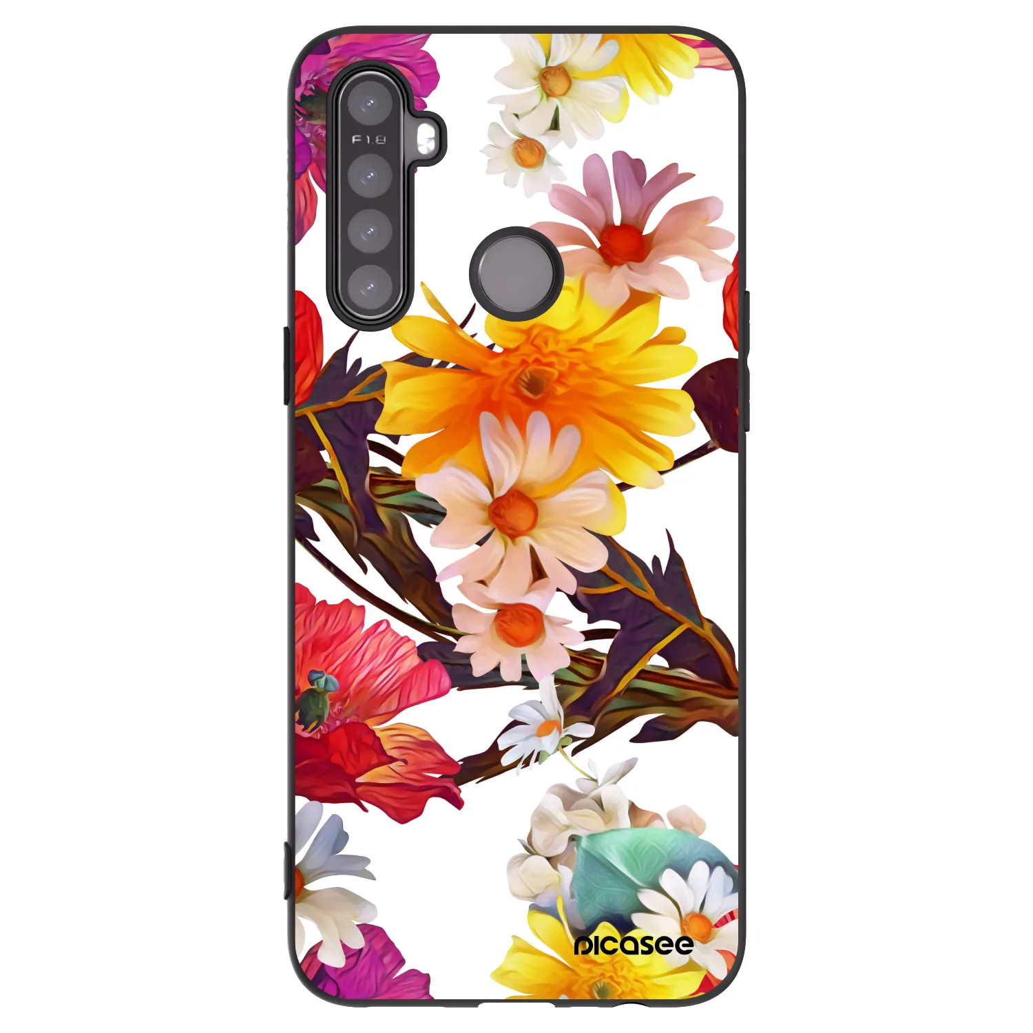 Picasee crna silikonska maskica za Realme 6i - Meadow