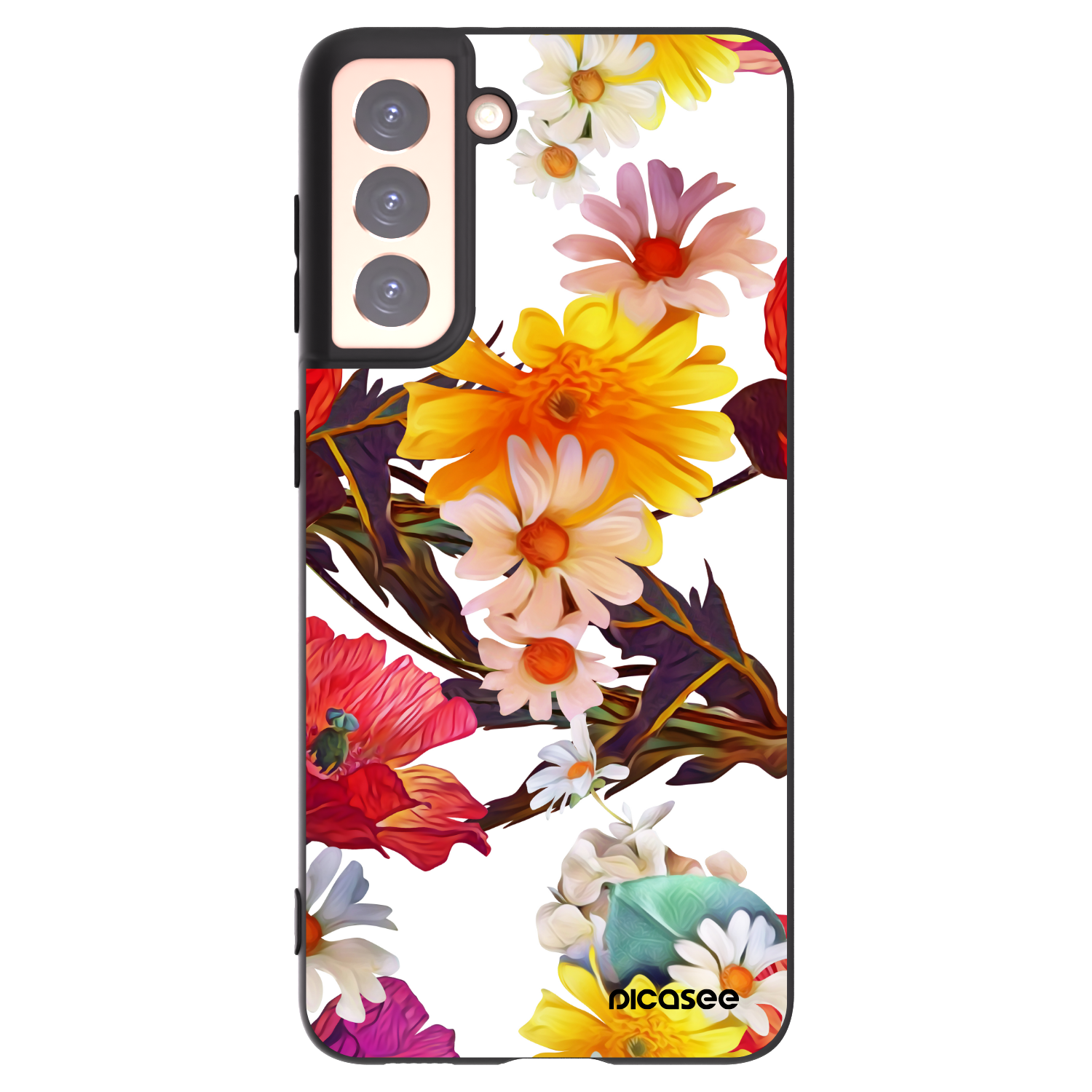 Picasee crna silikonska maskica za Samsung Galaxy S21 5G G991B - Meadow