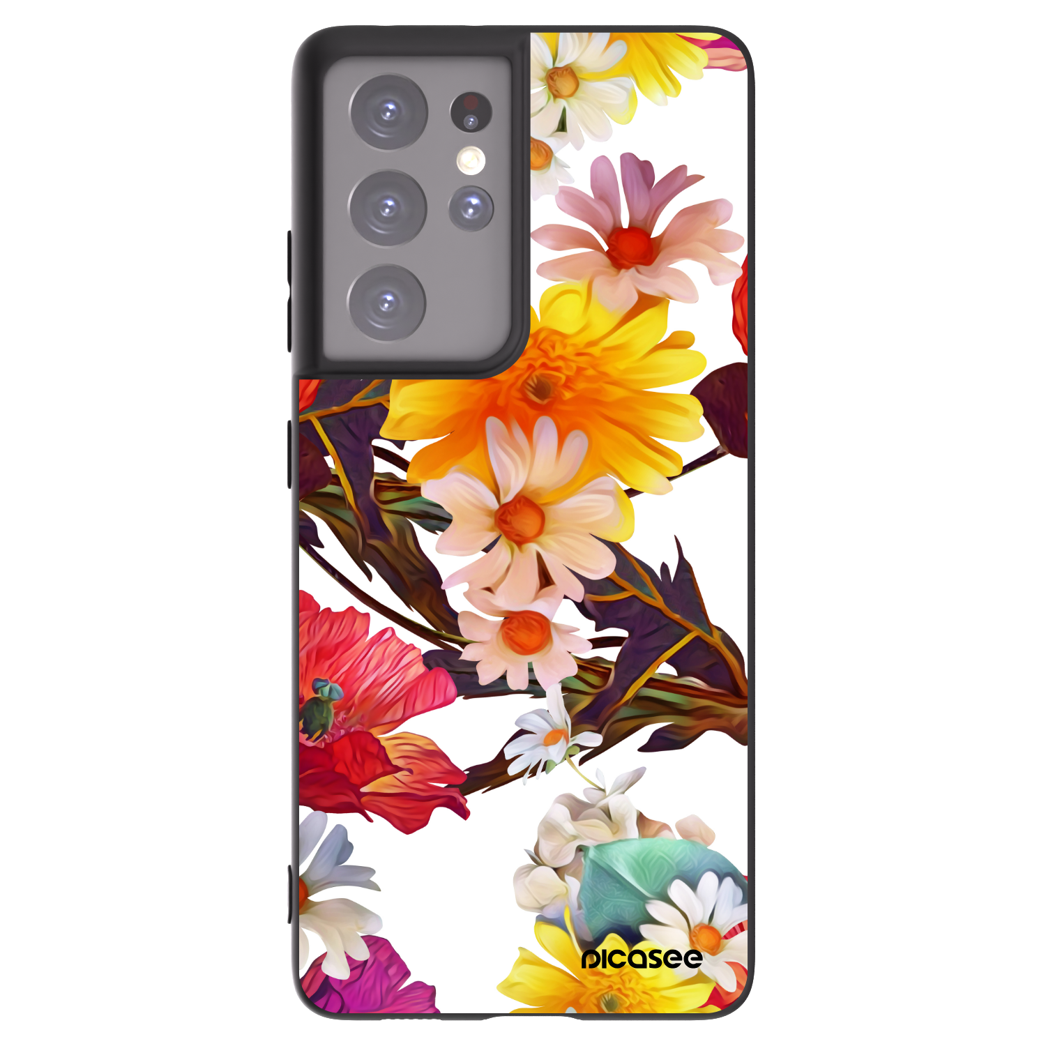 Picasee crna silikonska maskica za Samsung Galaxy S21 Ultra 5G G998B - Meadow
