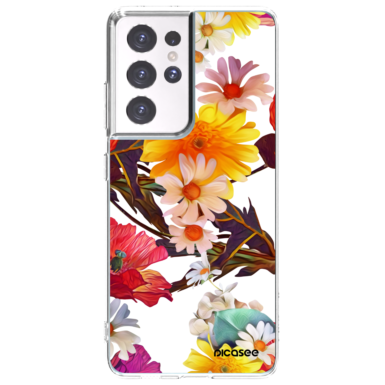 Picasee silikonska prozirna maskica za Samsung Galaxy S21 Ultra 5G G998B - Meadow