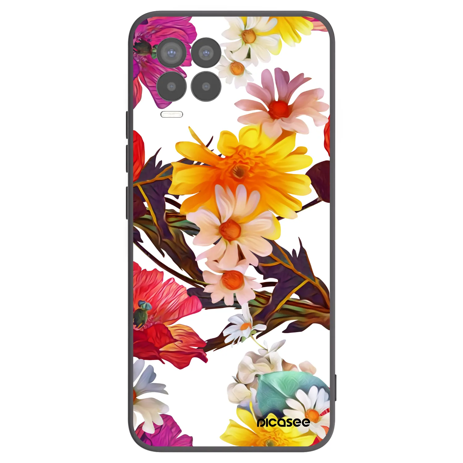 Picasee crna silikonska maskica za Realme 8 4G - Meadow