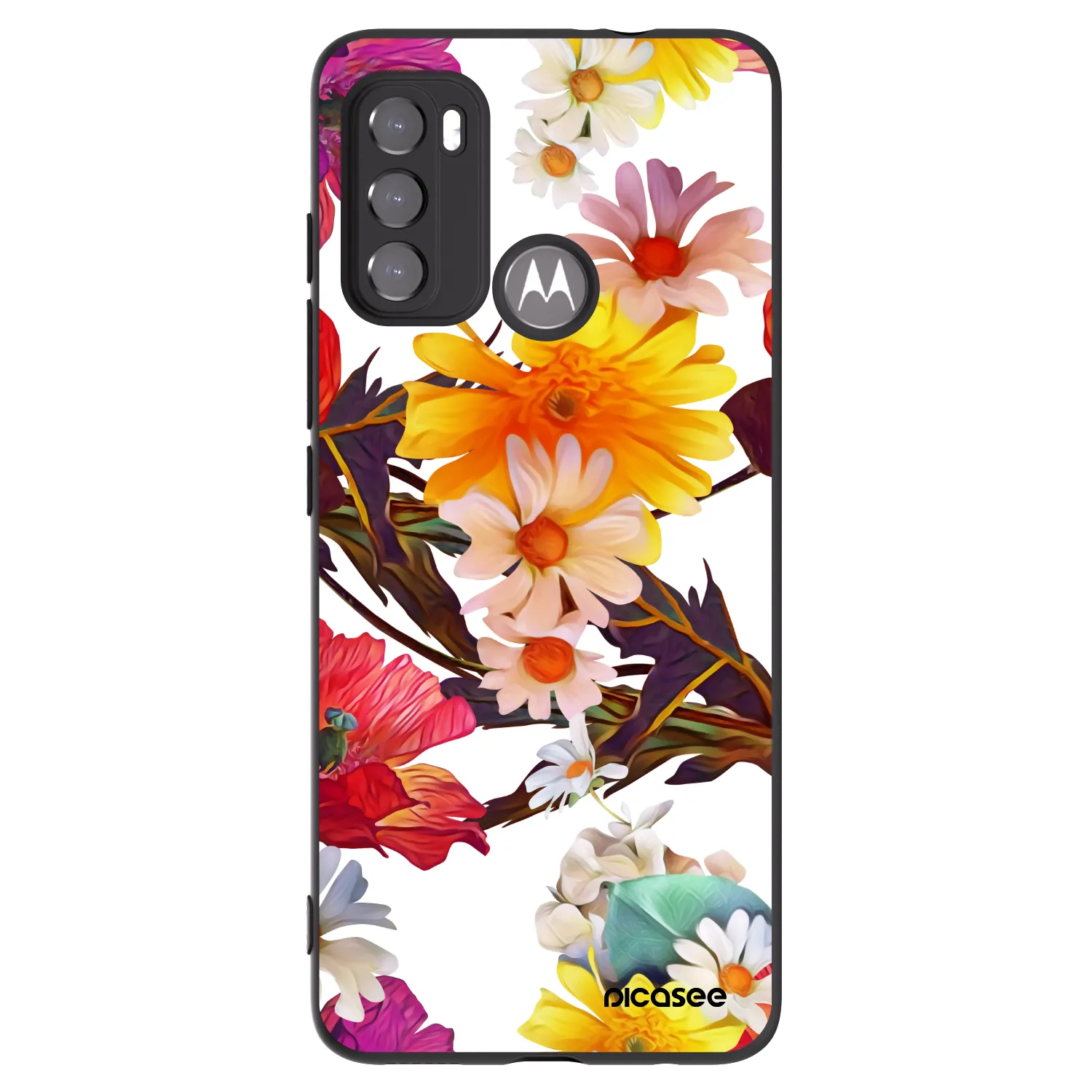 Picasee crna silikonska maskica za Motorola Moto G60 - Meadow