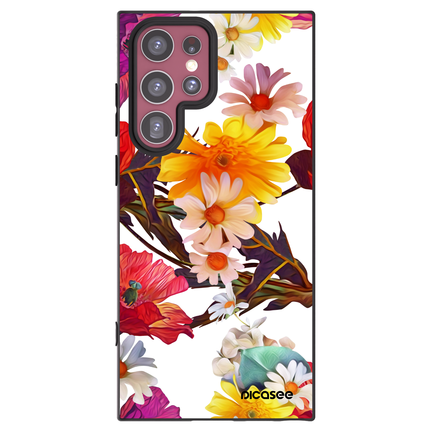 Picasee crna silikonska maskica za Samsung Galaxy S22 Ultra 5G - Meadow