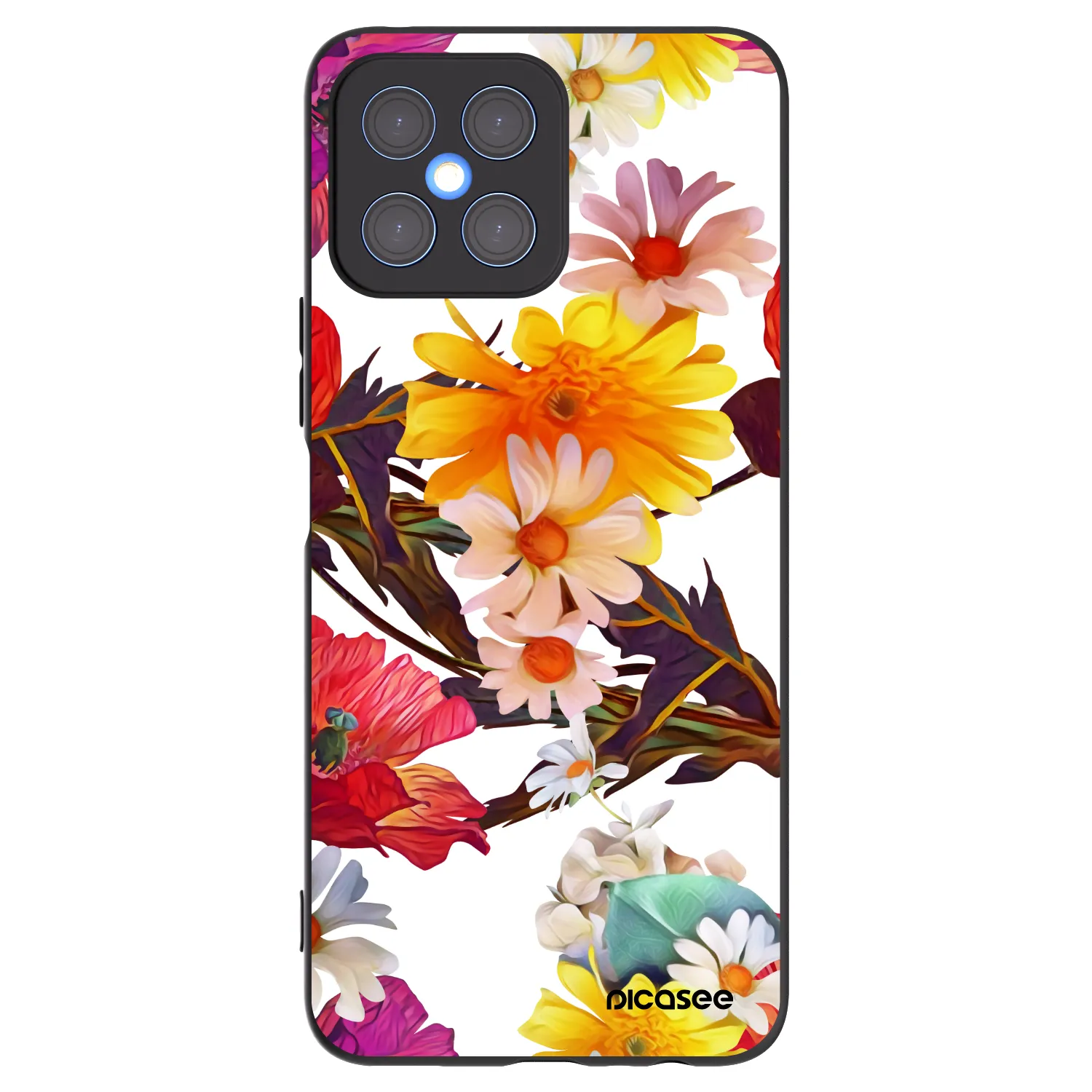 Picasee crna silikonska maskica za Honor X8 4G - Meadow