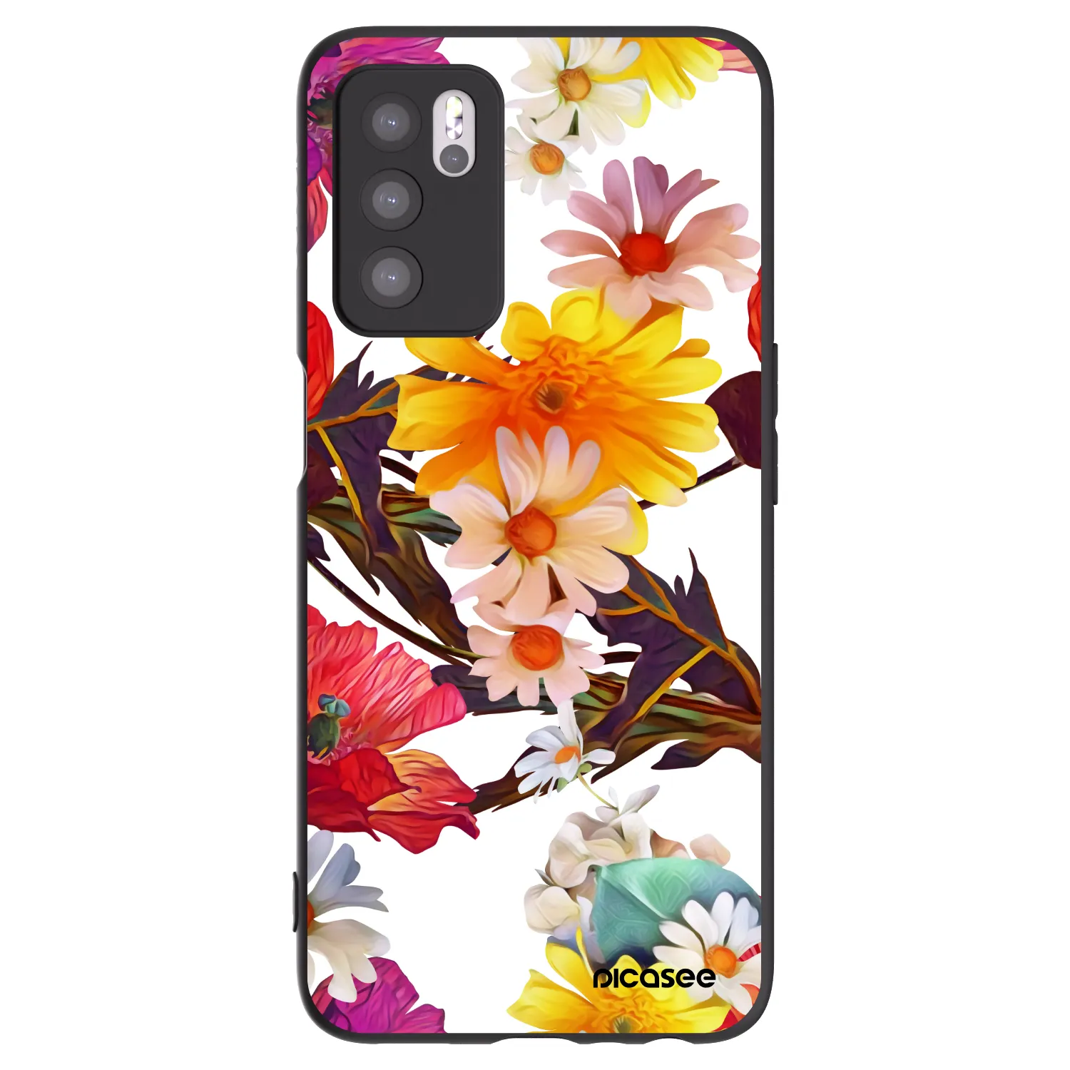 Picasee crna silikonska maskica za OPPO A16 - Meadow