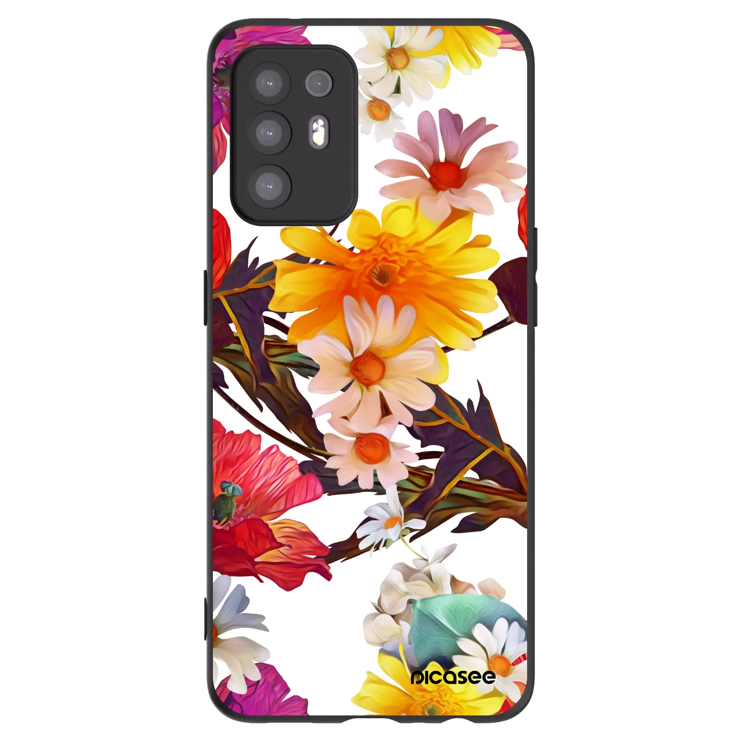 Picasee crna silikonska maskica za OPPO A94 5G - Meadow