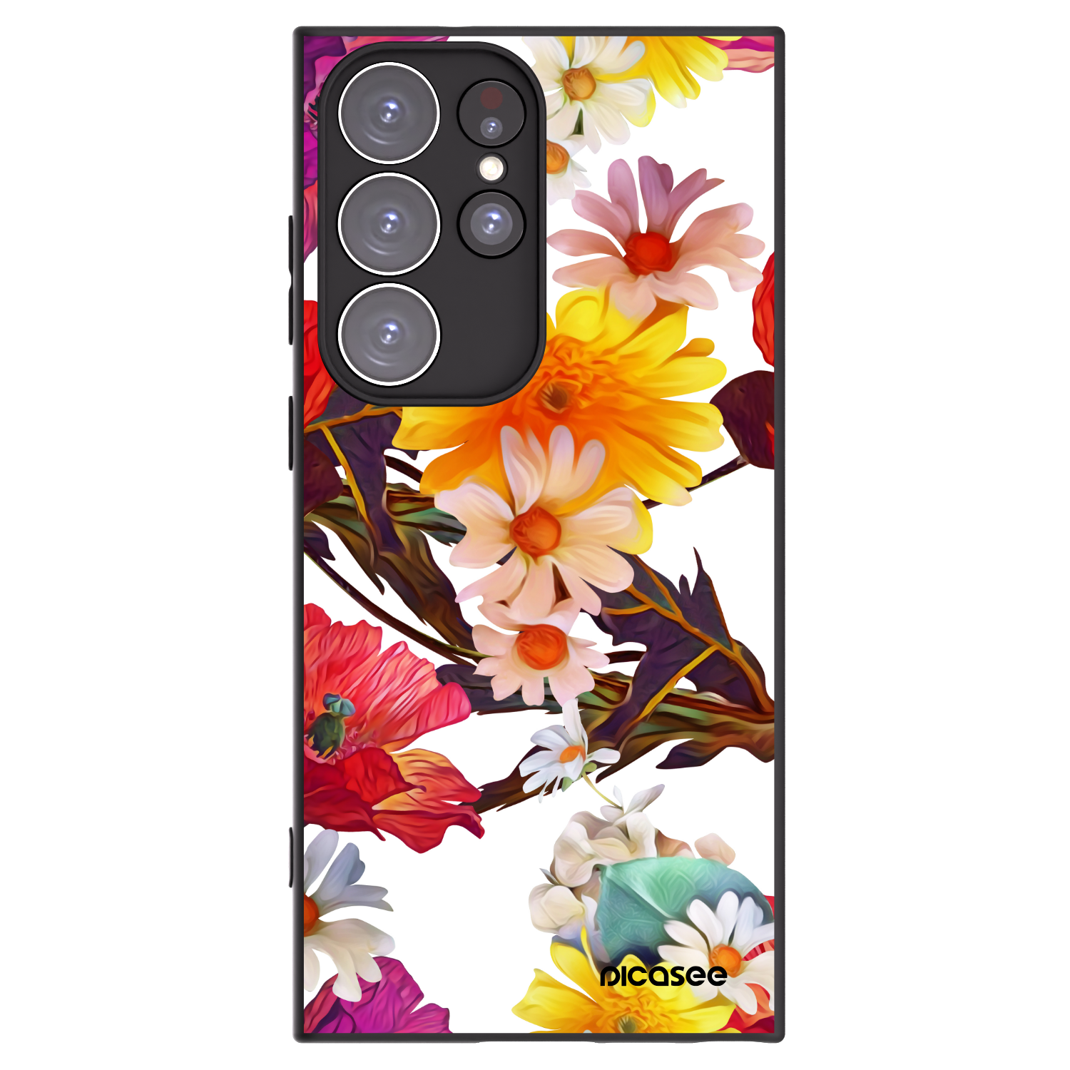 Picasee crna silikonska maskica za Samsung Galaxy S23 Ultra 5G - Meadow