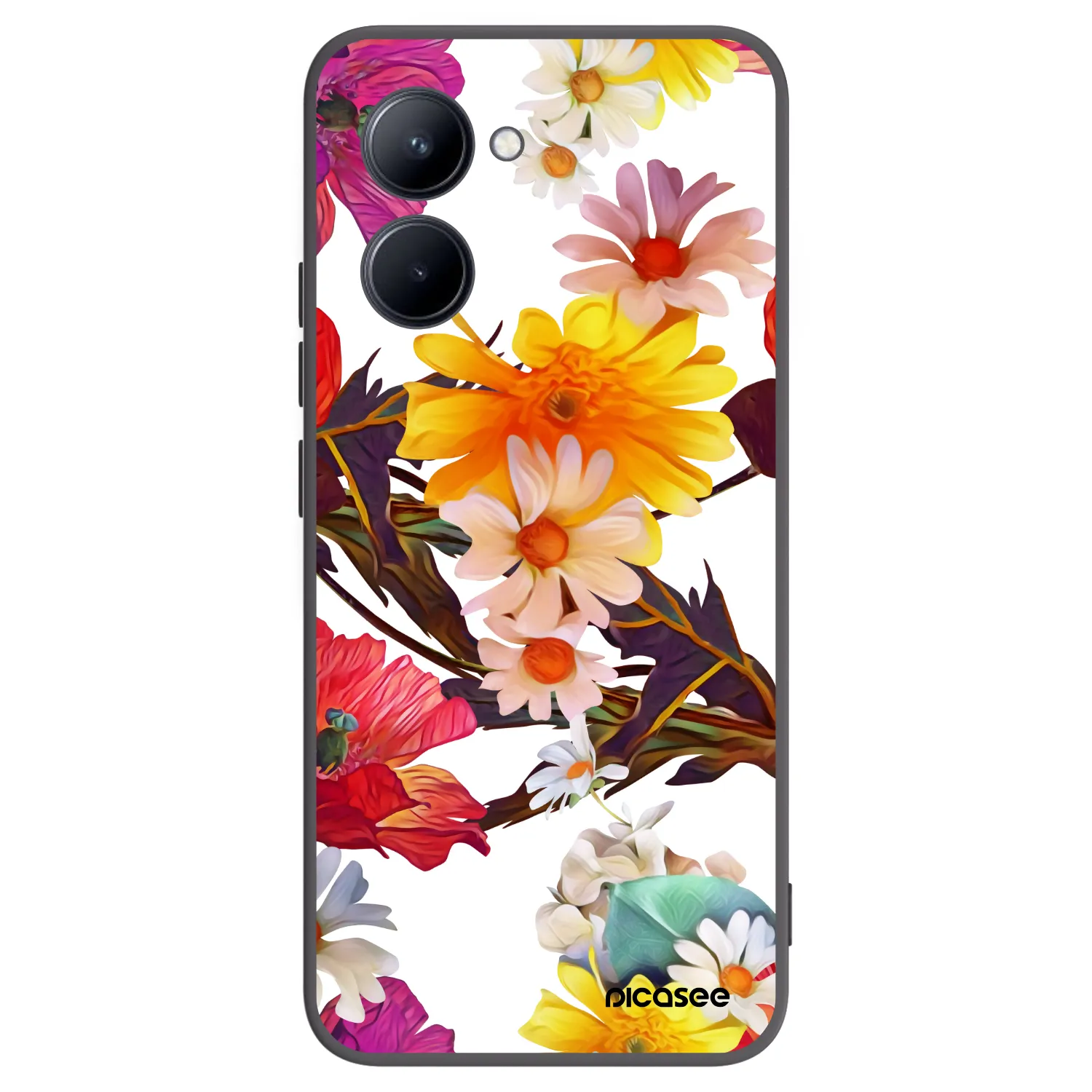 Picasee crna silikonska maskica za Realme C33 (2023) - Meadow