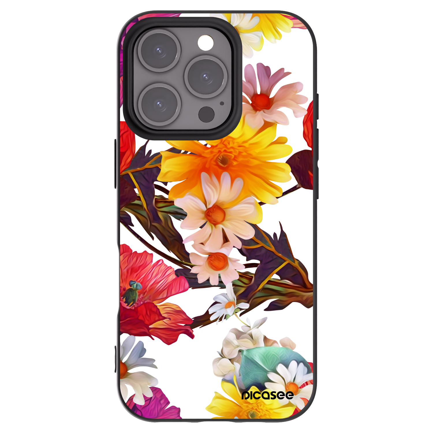 Picasee crna silikonska maskica za Apple iPhone 16 Pro - Meadow