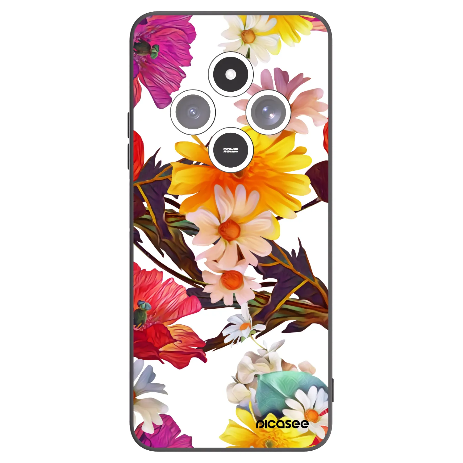 Picasee crna silikonska maskica za Xiaomi Redmi 14C - Meadow