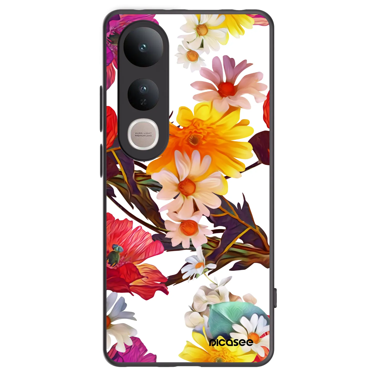 Picasee crna silikonska maskica za Vivo V50 Lite 5G - Meadow