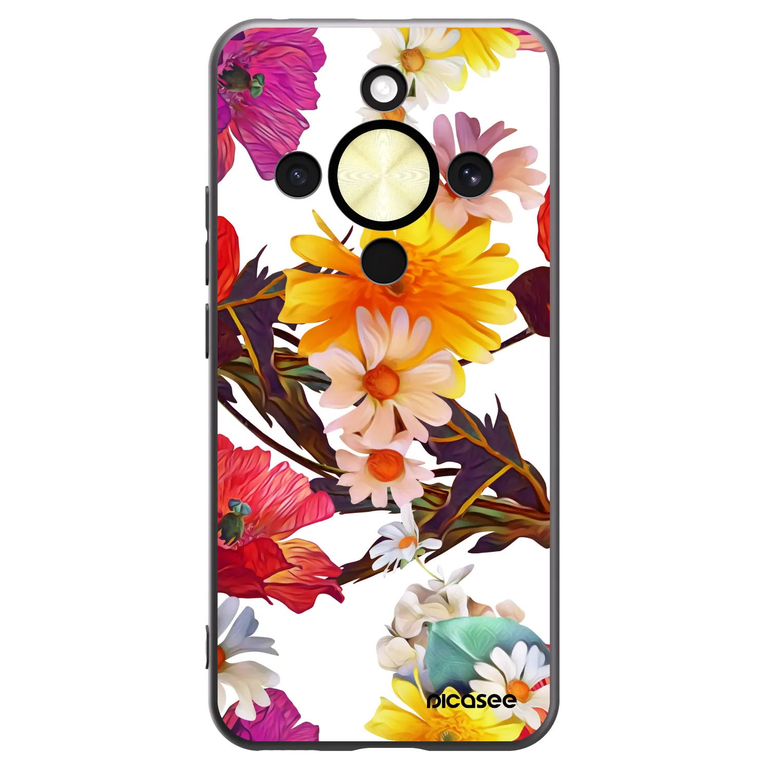 Picasee crna silikonska maskica za Honor Magic8 Lite 5G - Meadow