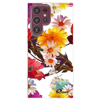Picasee silikonska prozirna maskica za Samsung Galaxy S22 Ultra 5G - Meadow