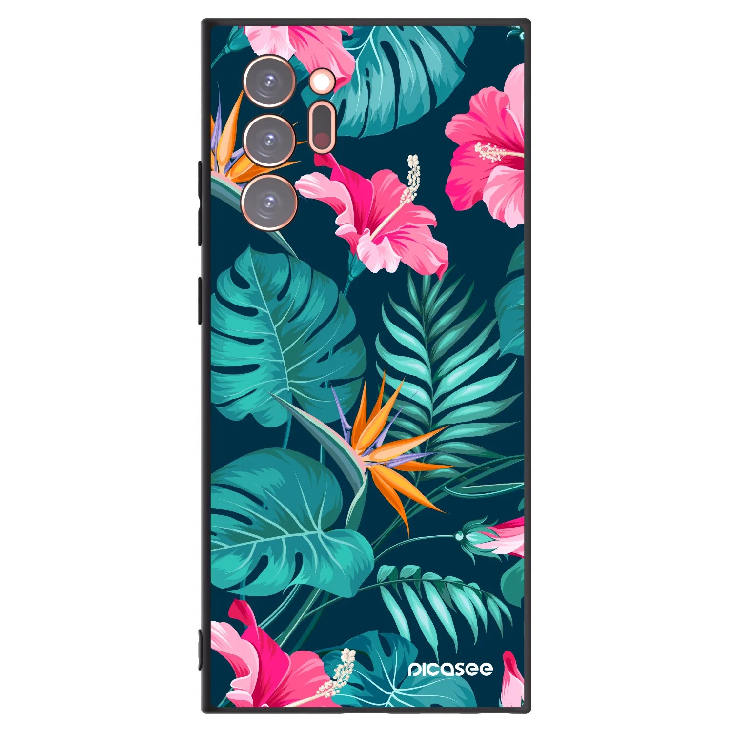 Picasee crna silikonska maskica za Samsung Galaxy Note 20 Ultra - Pink Monstera