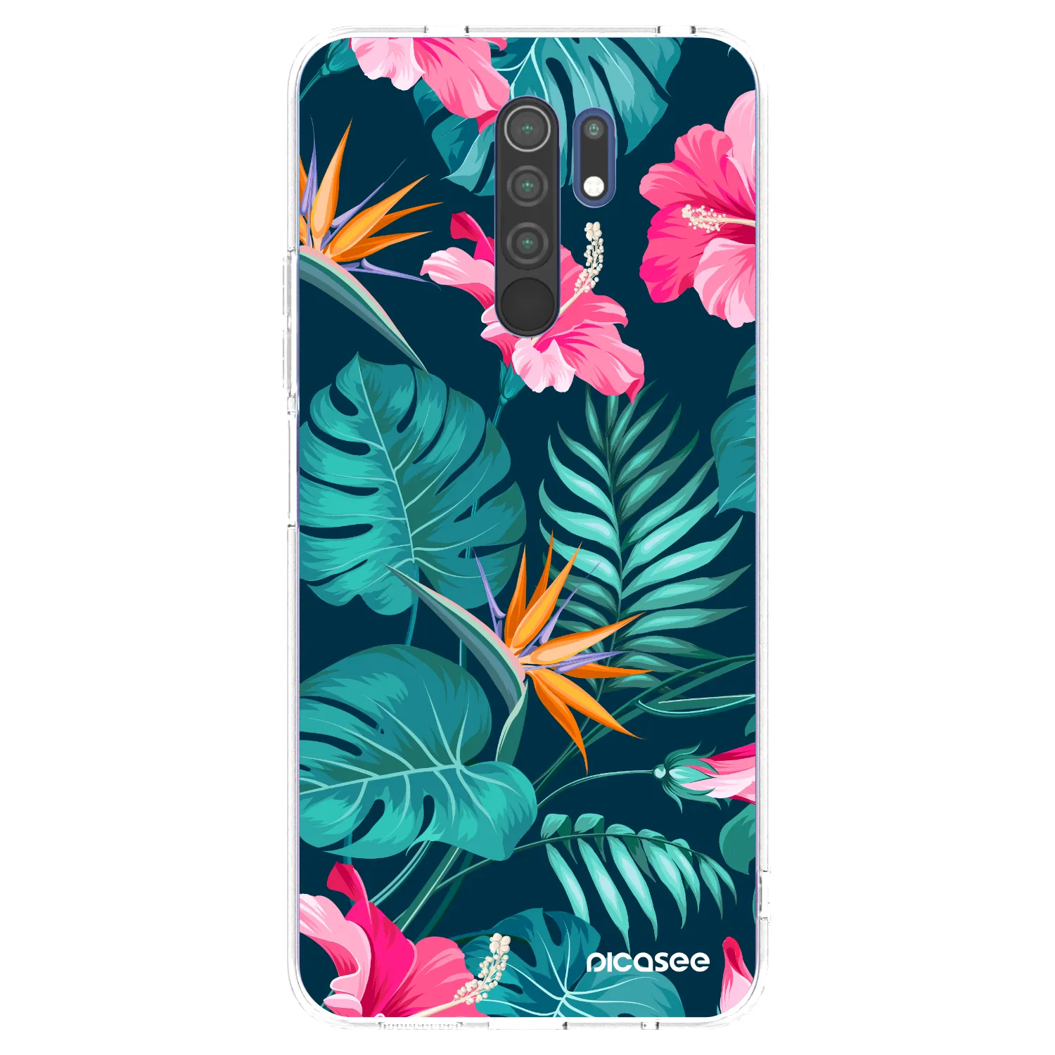 Picasee silikonska prozirna maskica za Xiaomi Redmi 9 - Pink Monstera