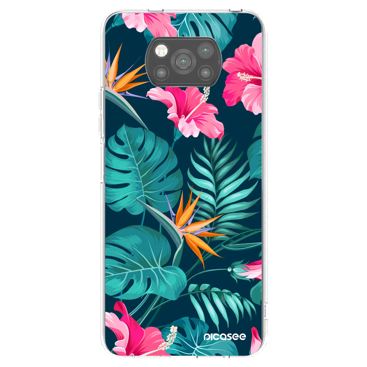 Picasee crna silikonska maskica za Xiaomi Poco X3 - Pink Monstera