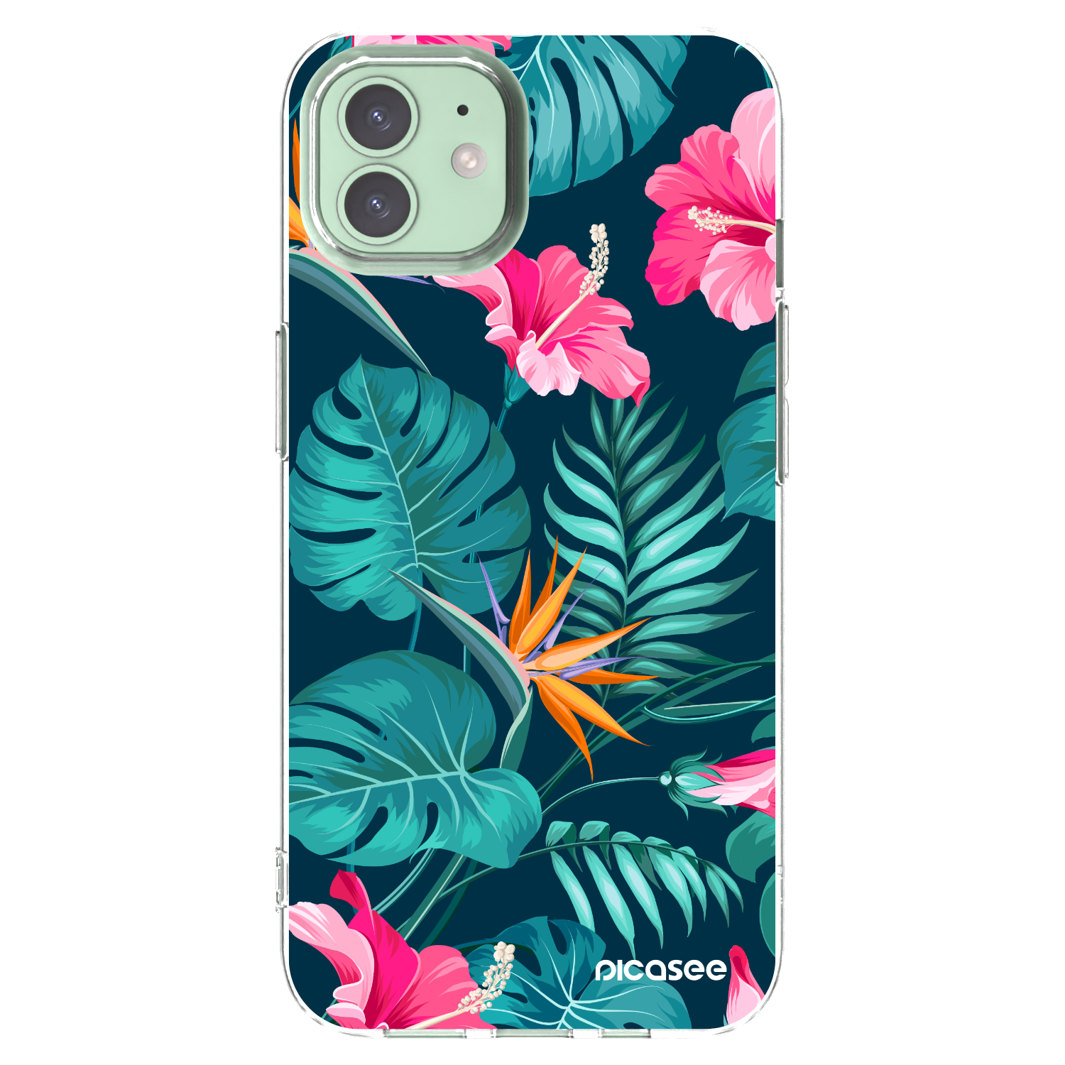 Picasee silikonska prozirna maskica za Apple iPhone 12 Pro - Pink Monstera