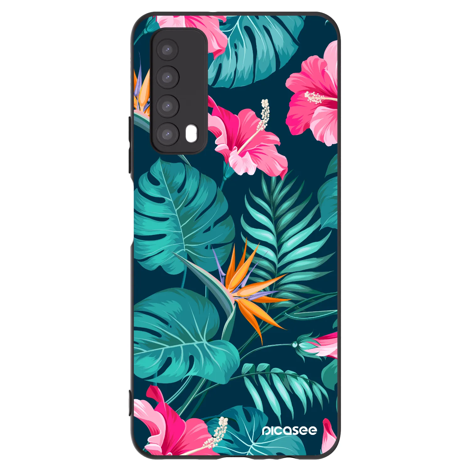 Picasee crna silikonska maskica za Huawei P Smart 2021 - Pink Monstera