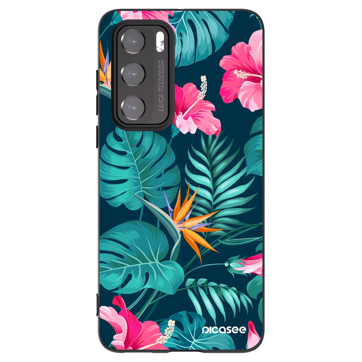 Picasee crna silikonska maskica za Huawei P40 - Pink Monstera