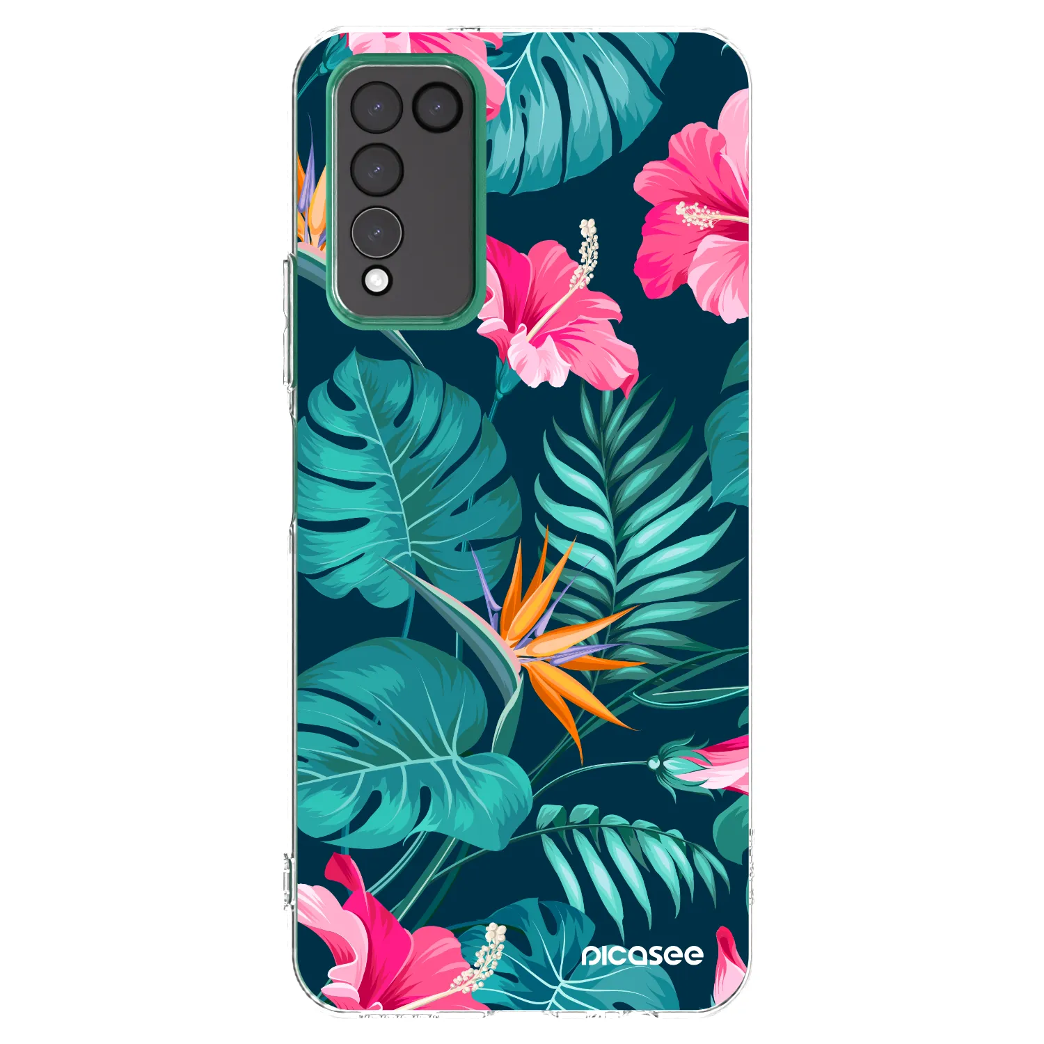 Picasee silikonska prozirna maskica za Honor 10X Lite - Pink Monstera